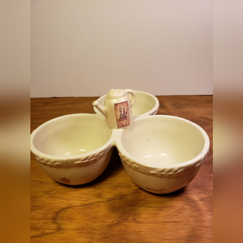 Sonoma Summerfields, three part relish dish - Pre-owned